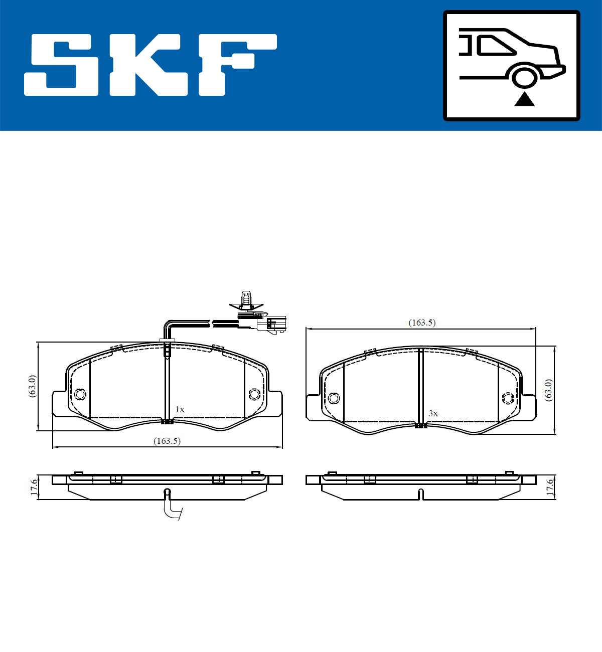 Placute frana SKF VKBP90164E